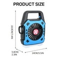 thumbnail image 2 of HIBIBUD 2026 New Rechargeable Battery Operated Outdoor Tent Fan with Light&Hanging Hook,Personal Usb Desk Fan for Camping,Power Outage,Hurricane,Jobsite,Usb Rechargeable Fan Light, 2 of 7