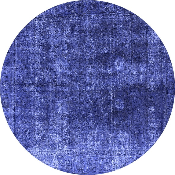 Ahgly Company Indoor Round Persian Blue Bohemian Area Rugs, 4' Round