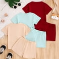 thumbnail image 6 of 2Pcs Toddler Girls Cute Knit Short Sleeve T Shirt Tee + Flare Pants Set for Gift Summer Outfits Summer 2Pcs Gift Outfits Set Girls Summer Set 1-3 Years,18-24 Months, 6 of 7