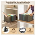 thumbnail image 5 of File Organizer Box, Large File Box for Hanging Letter/Legal Size File, File Folder Storage Box with Wheels, Decorative File Box for Office/Decor/Home, Metal, 5 of 7