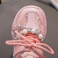 thumbnail image 6 of Dakaela 1-7 Years Toddler Sneakers for Girls Boys Pearl Sparkly Chunky Running Tennis Shoes Platform Lace up Walking Outdoor Footwear Pink, 6 of 8