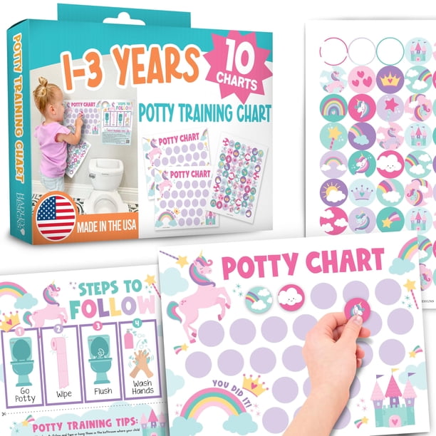 Tabla de entrenamiento para ir al baño Hadley Designs para niñas con pegatinas