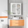 thumbnail image 2 of Foreate 3-Tier Metal Bathroom Cabinet Wall Mounted w/ Tempered Glass Door Adjustable Shelving Heavy Duty Medicine Cabinet over the Toilet Rack for Office Laundry Room Kitchen, 2 of 10