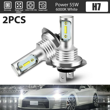 

Galnuat 2X H7 LED Headlight 6000K Super White 110W 8000LM Headlight Kit Fog Light Bulbs Kit High Low Beam