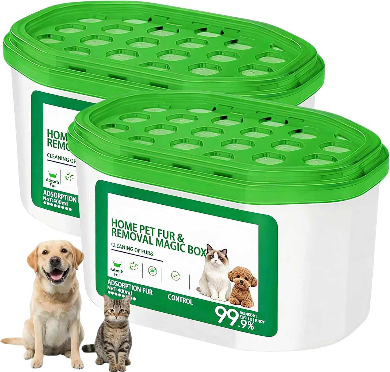 Home Pet Fur & Odor Removal Magic Box, Pet Hair Removal Magic Box, Automatic Pets Fur Collection All Day Long, Portable Odor Eliminator & Dust Collector for Bedroom, Living Room (1pcs)
