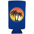 thumbnail image 2 of Palm Tree Sunset Slim Can Coolie (Royal Blue), 2 of 2