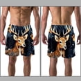 thumbnail image 3 of luoweisi Men's Beach Shorts Quick Dry Swim Trunks with Mesh Lining Jungle Elk L, 3 of 5