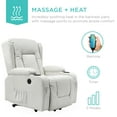 thumbnail image 4 of Best Choice Products Electric Power Lift Linen Recliner Massage Chair Furniture w/ USB Port, Heat, Cupholders - Ivory, 4 of 8
