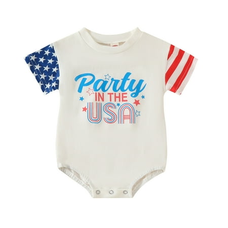 

MANHUJI Preemie Clothes Girls Infant Boys Girls Short Sleeve Independence Day 4Th Of July Pullover Romper Newborn Sweatshirt Bodysuits Baby Boy Stuff Baby Boy Items (White 70)