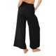 thumbnail image 3 of Pantalones anchos de talle alto Pantalones rectos de pierna ancha con cintura elástica de color puro para mujer Señora Negro S, 3 of 5
