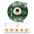 thumbnail image 6 of 15 Inch Round Placemats Set of 4, Merry Christmas Non Slip Heat Insulation PP Table Mats, Winter Snowflake Xmas Aesthetic Green Washable Place Mats for Kitchen Dining Party Table Decor, 6 of 7