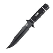 SOG Tech Bowie Knife 6.4" Fixed Blade Black Synthetic Rubber, AUS-8 - S10B-K