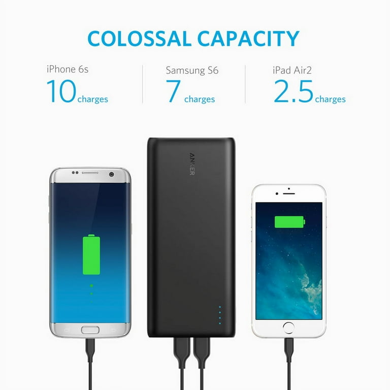 Anker, Portable Charger, PowerCore 26800, 26800mAh with 3 USB