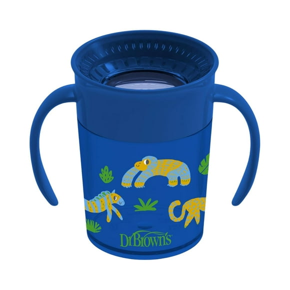 Vaso entrenador Dr Brown's 7oz 360° azul niño con asa