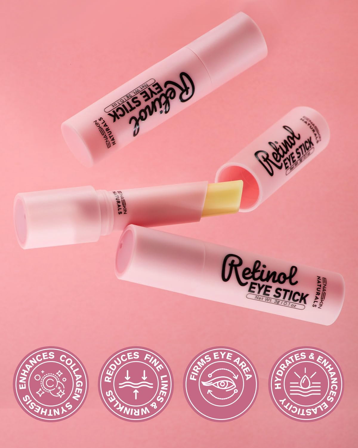 Enaskin Naturals Retinol Under Eye Cream Stick, Nourishing Eye Balm for Fine Lines & Dark Circles, 0.1 oz