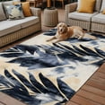 thumbnail image 2 of Fsddascl Navy Blue Botanical Outdoor Rug for Patio/Deck/Porch, Non-Slip Large Area Rug 4 x 6 Ft, Vintage Tropical Palm Leaves Indoor Outdoor Rugs Washable Area Rugs, Reversible Camping Rug Carpet, 2 of 5