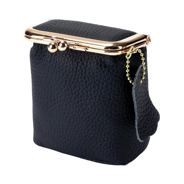 Mini bolso de mano reutilizable y ligero con diseño de lápiz labial para guardar monedas. Negro