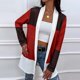 thumbnail image 5 of Chaqueta de Punto de Manga Larga Con Costuras A Rayas de Color Para Mujer Abrigo de Cárdigan de Otoño A Rayas Informal Odeerbi  ODB-6, 5 of 6