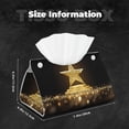thumbnail image 4 of Kdxio Golden Glitter And Light Print Tissue Box Cover,Modern PU Leather Rectangular Tissue Box Holder for Bathroom Living Room Bedroom Office Desk Car Home, 4 of 6