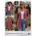 thumbnail image 7 of HUBERY Women Rib Button Down Long Sleeve Pockets Solid Color Cardigan, 7 of 7
