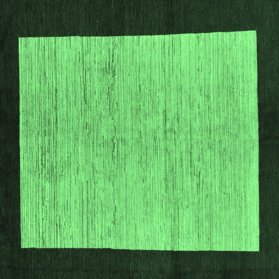 Ahgly Company Indoor Square Oriental Emerald Green Modern Area Rugs, 6' Square