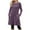 Purple, variant on Winter Dresses for Women Solid Color Round Neck Side Decorative Buckle With Pockets Long Sleeve Skirt