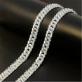 thumbnail image 6 of K-KED Cool 925Sterling Silver Flat Sideway Whip Chains Necklace for Men 6.5mm 16"-30"-6.5mm 24", 6 of 6