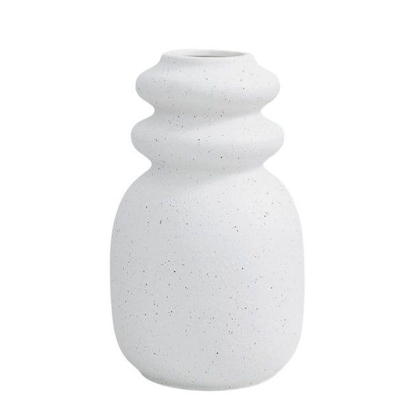 Jarrón de cerámica sencillo, adorno decorativo, jarrones de arte, regalo de inauguración de la casa, floreros blanco