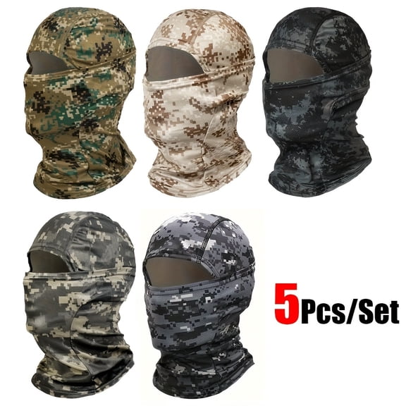 5pcs (or set) Unisex UPF Sun Protection & Breathable Full Face & Neck Cover - Multi-Functional for outdoor sports, Cycling, Motorcycling, Skiing, Hiking - Suitable for Running, Fishing, Helmets,