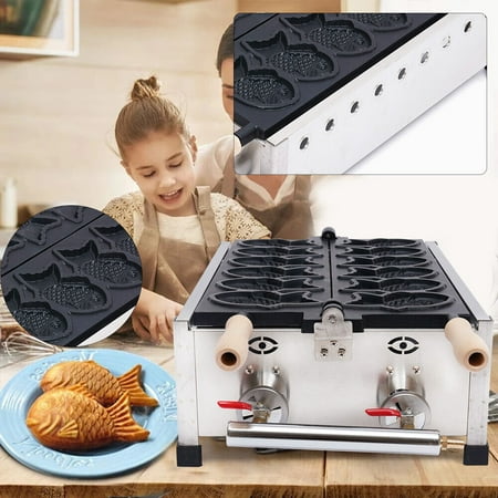 

Ethedeal Commercial Nonstick LPG Gas 6pcs Fish Waffle Taiyaki Maker Baker Machine
