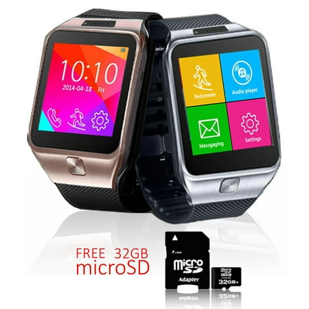 Indigi® Android Watch OS SmartWatch+Phone 3G+WiFi Bluetooth Google Apps - Free 32gb SD | Walmart