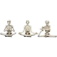 thumbnail image 5 of Set of 3 Whimsical Namaste Meditating Yoga Gothic Skeletons Trio Figurines, 5 of 9