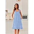 thumbnail image 2 of Ekouaer Mumus for Women with Pockets Sleeveless Nightgowns Soft Summer Night Gowns Cooling Sleep Shirts Victorian Dress, 2 of 6