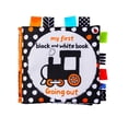 thumbnail image 1 of 1PC Black White Label Cloth Book Visual Stimulation Cloth Book Wear Resistance Cloth Books Early Educational Chewing Cloth Book for Baby Kids Infant Toddler Playing Going Out Style, 1 of 8