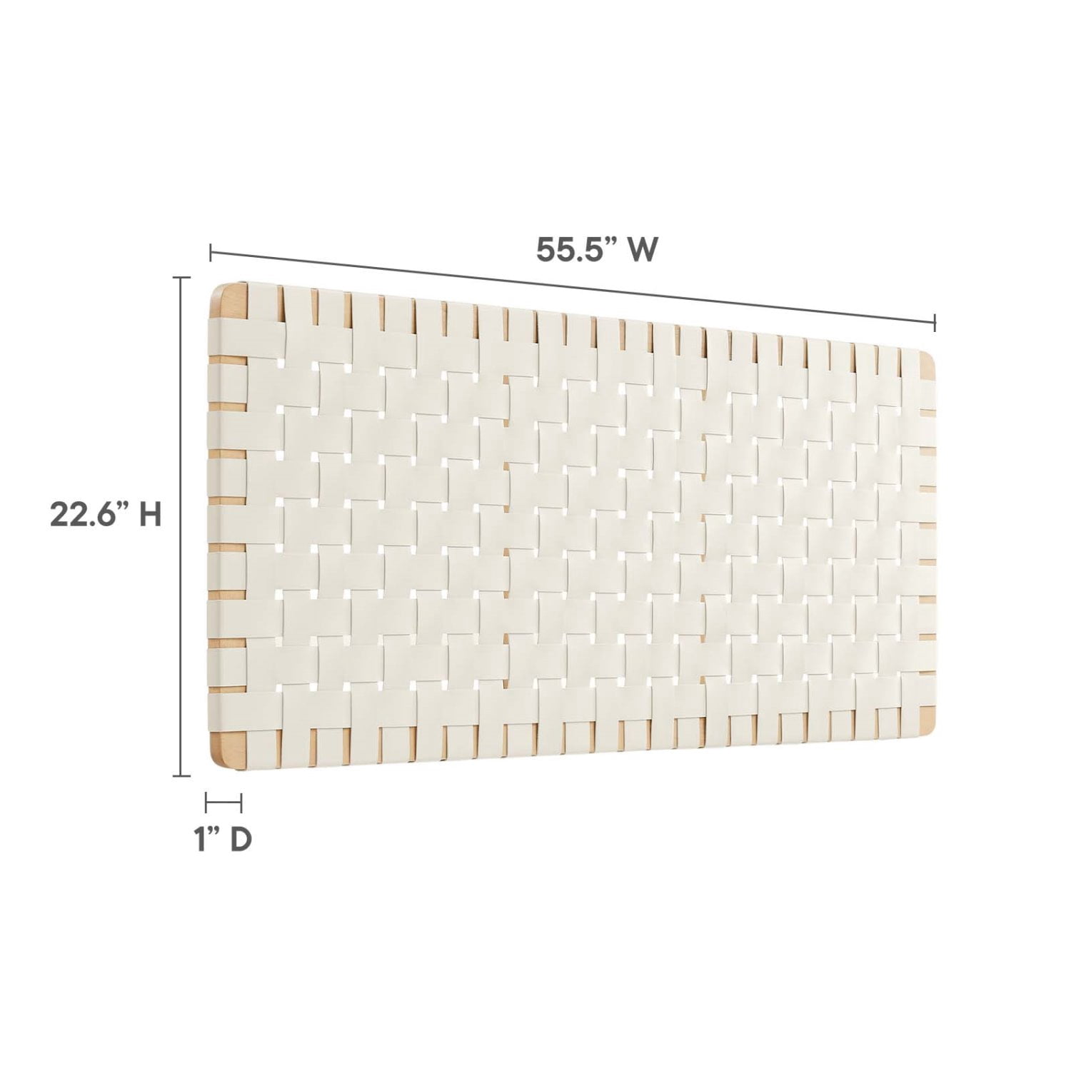 Headboard, Full Size, Natural Beige, Vegan Leather, Bedroom, Modern Contemporary HB36752