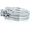 thumbnail image 3 of Dreamofdazzles Jewels 925 Sterling Silver 3.40 Ct Round Cut Diamond & Blue Sapphire Wedding Engagement Bridal Ring Set 14K White Gold Plated For Women's -7, 3 of 4