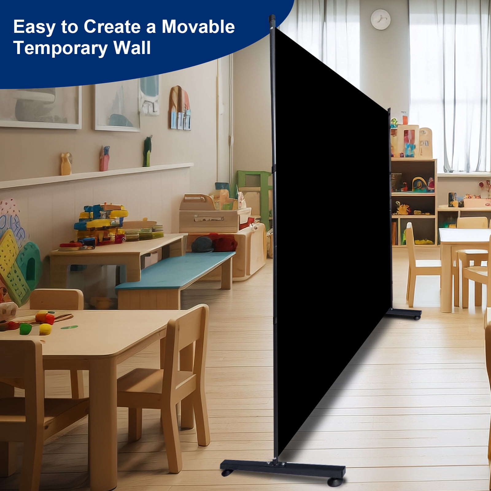 Room Divider Single Fabric Panel Privacy Screen, 71''X 72''Wide Portable Wall Divider for Room Separation, Upgrade Room Divider Screen 6 FT Partation Room Dividers for Home, Office, Dorm, Studio