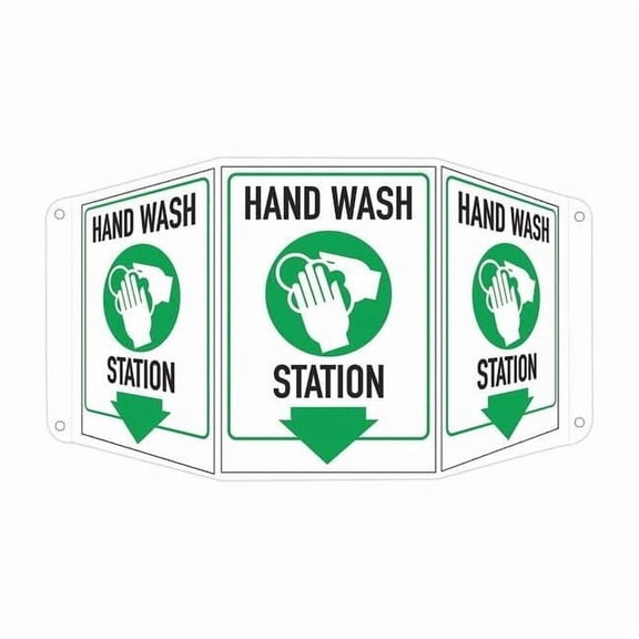 Lyle Alum Hand Wash Station Sign,10x17 1/2in LCTB-0024-NA_7x10
