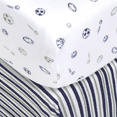 thumbnail image 2 of American Baby Company 2 Pack 100% Natural Cotton Fitted Crib Sheets 52" x 28" - Soft, Breathable, Hypoallergenic & Gentle Toddler Bed Sheets, Navy/Grey Sports Stripes, Neutral for Boys & Girls, 2 of 5