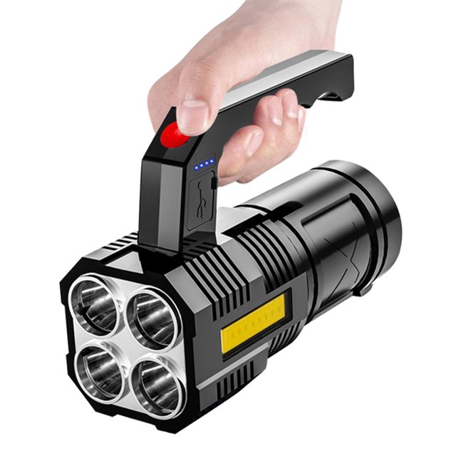 Lámpara Linterna COB fuente de luz dual foco de mano para senderismo caza exploración