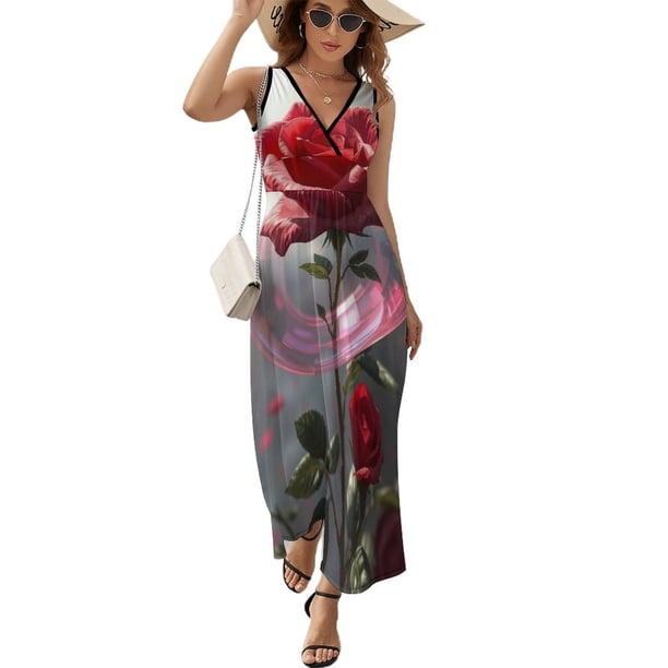 Rose Vestido Sin Mangas Para Mujer, Traje De, Ropa De Cumpleaños, Verano