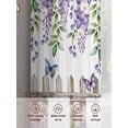 thumbnail image 6 of Spring Purple Flowers Sheer Curtains 45 Inch Length 2 Panels Set Window Treatments, Farmhouse Leaves Fences Watercolor Rod Pocket Semi Curtains for Living Room/Bedroom/Kitchen Décor, 104"W x 45"L, 6 of 7