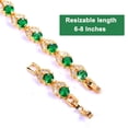 thumbnail image 5 of U7 Yellow Gold Plated Women Tennis Bracelet with Sparkling Green Emerald Cubic Zirconia Crystals Wedding Mothers Day Gift,6-8 inch length, 5 of 9