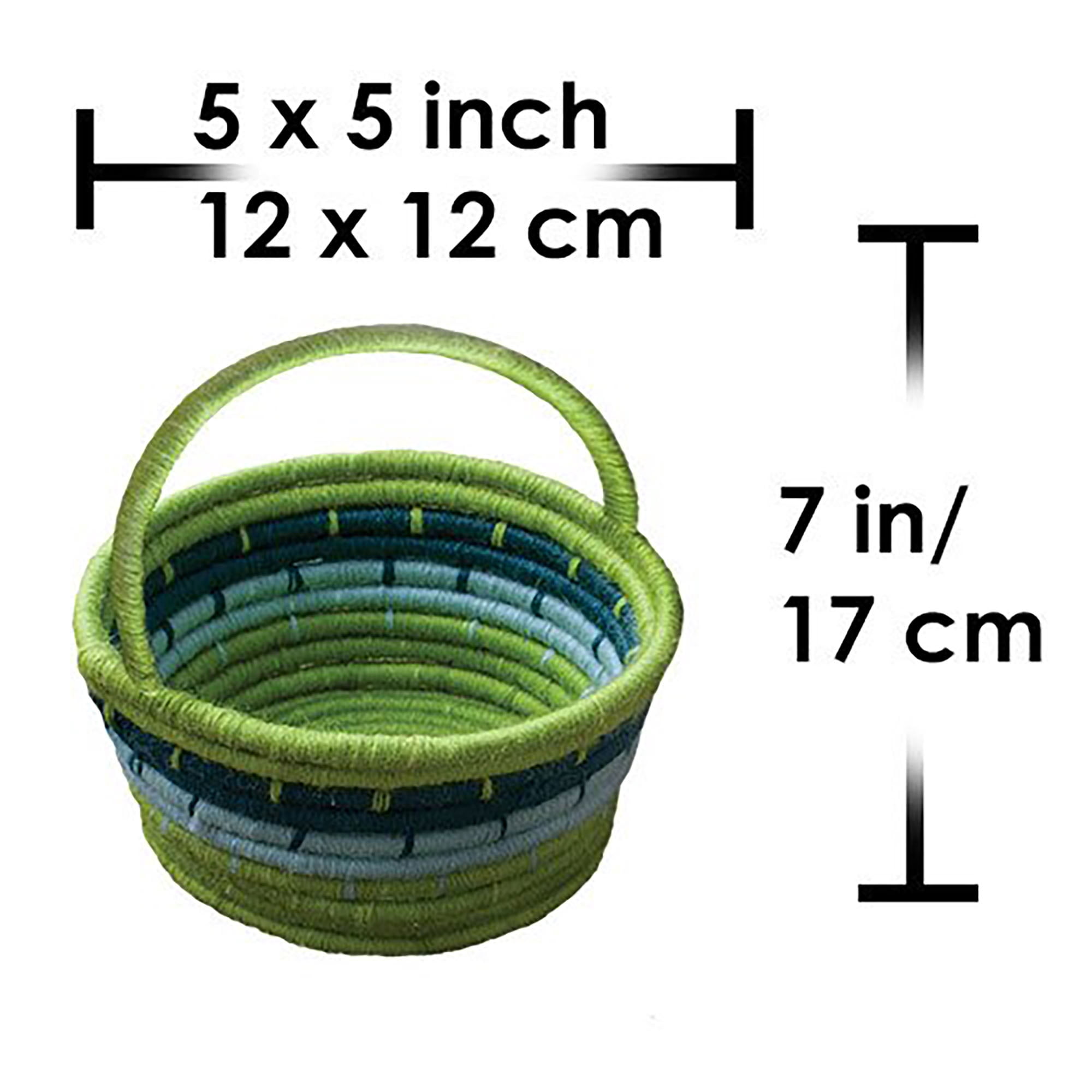 Craft County Coiling Cord Basketry Kit with Coiling Cord, Wrapping Fabric or Yarn, Plastic Needle, and Instructions - Multiple Basket Types & Colors Available