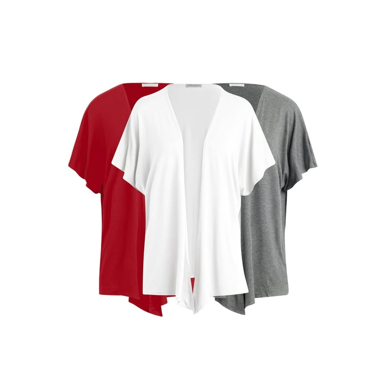 Free to Live Pack Women's Short Sleeve Kimono Style Cardigan