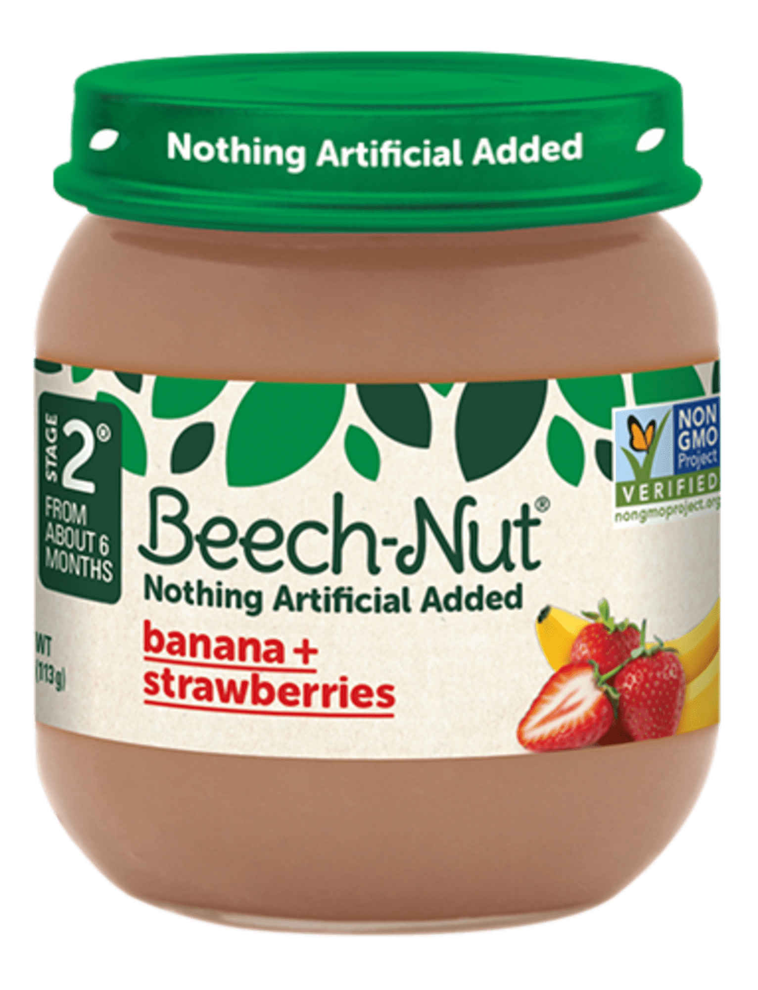 (10 pack) Beech-Nut Stage 2 Baby Food, Banana & Strawberries, 4 oz Jar
