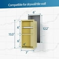 thumbnail image 5 of Gold Toilet Paper Holder, Contemporary Hotel Style Pivoting in Wall Toilet Paper Holder, Stainless Steel Recessed Tissue Paper Roll Holder, Double roll, 5 of 14