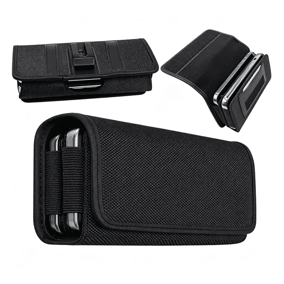 GASTROPOD Heavy Duty Dual Phone Holster Belt Pouch for & Iphone, Cell Phone Holder Fits Thick Cases for Work Outdoor Edc Phone Holster