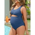 thumbnail image 5 of Sociala Maternity Square Neck One Piece Swimwear for Womens Modest Cut Out Bathing Suits Pregnancy Swimsuit, 5 of 5