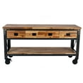 thumbnail image 3 of Duramax Darby 72" Industrial Metal & Wood Kitchen Island Desk with Drawers, 3 of 9